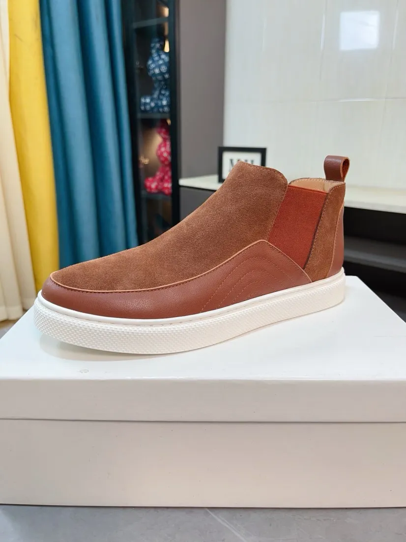 Men's shoes 💰440🌹🌹 [Prada] New high-top men's shoes for the Milan show are out, official website new model: 1 production 🔺original version, continuing the charm inheritance, innovation and tribute ⚫️Young and fashionable you must have 🎗movable feet and no smelly feet; imported cowhide mesh with wear-resistant rubber soles; suitable for all seasons, fashionable and versatile. Code number:38-44